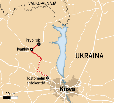 Karttakuva näyttää: Näin pitkä on Kiovaan suuntaava venäläissaattue -  Ulkomaat - Ilta-Sanomat