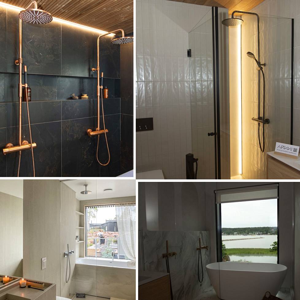 Esimerkiksi tummat värit, kylpylätunnelma ja hyvä näköala korostuvat kylpyhuonetrendeissä.