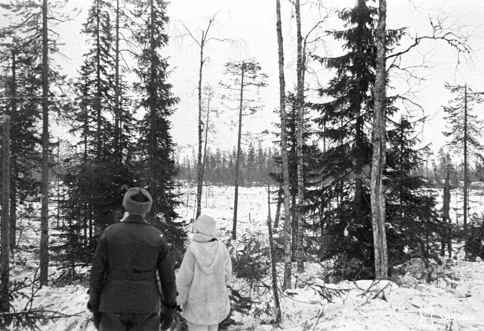 Jalkaväkirykmentti 69:n ensimmäisen pataljoonan joukokja Kollaan maastossa 13. maaliskuuta 1940.