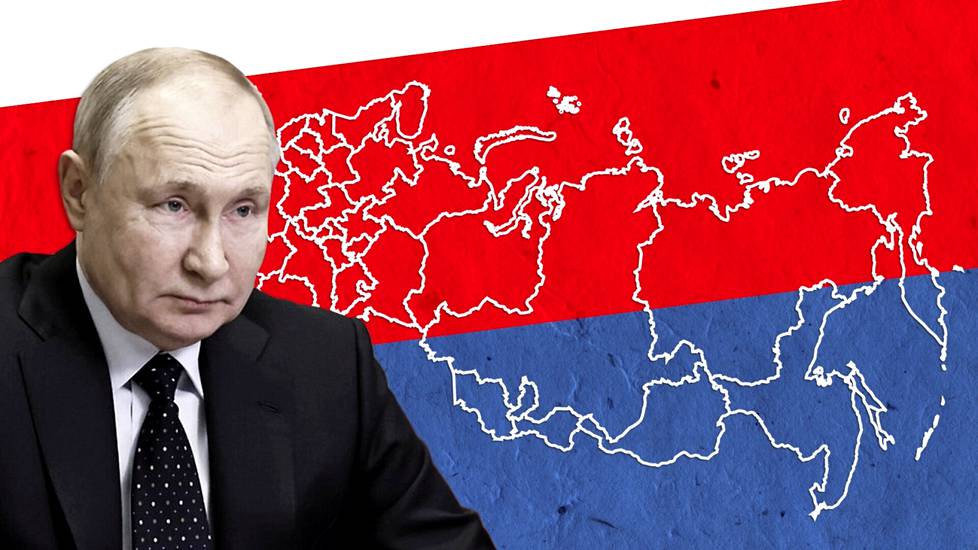 Vladimir Putin esittää asiat niin, että länsi yrittää hajottaa Venäjän. Todellisuudessa Putinin aloittama sota voi johtaa Venäjän hajoamiseen. 