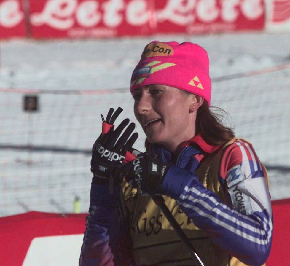 Jelena Välbe talvella 1996, kaksi vuotta ennen hiihtouransa päättymistä.