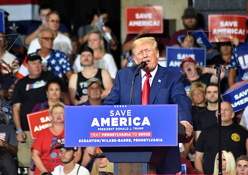 Donald Trump osallistui republikaanien vaalikampanjaan syyskuussa Pennsylvaniassa.