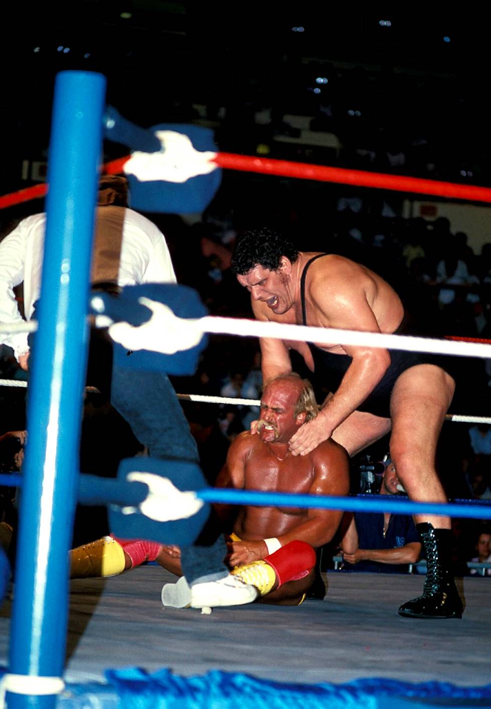 Hulk Hogan ja Andre the Giant ottamassa toisistaan mittaa vuonna 1988.