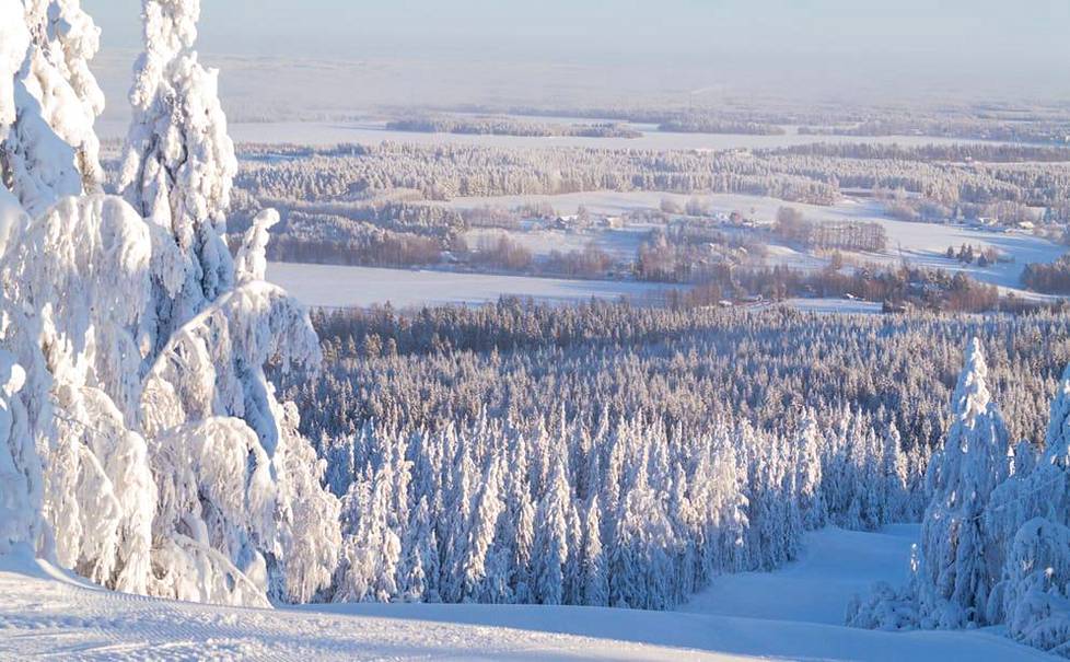 Luminen maisema Vuokatissa.