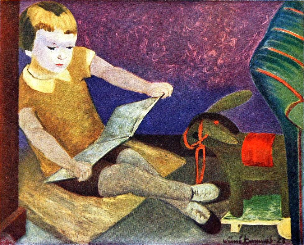 Kirsi Kunnaksen isän Väinö Kunnaksen kuuluisimpia maalauksia ovat 1920-luvulla syntyneet Omakuva (yllä) ja Kirsin satunurkka, jonka mallina oli pieni Kirsi.