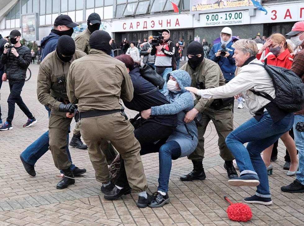 In September 2020, a protester was arrested in Minsk.