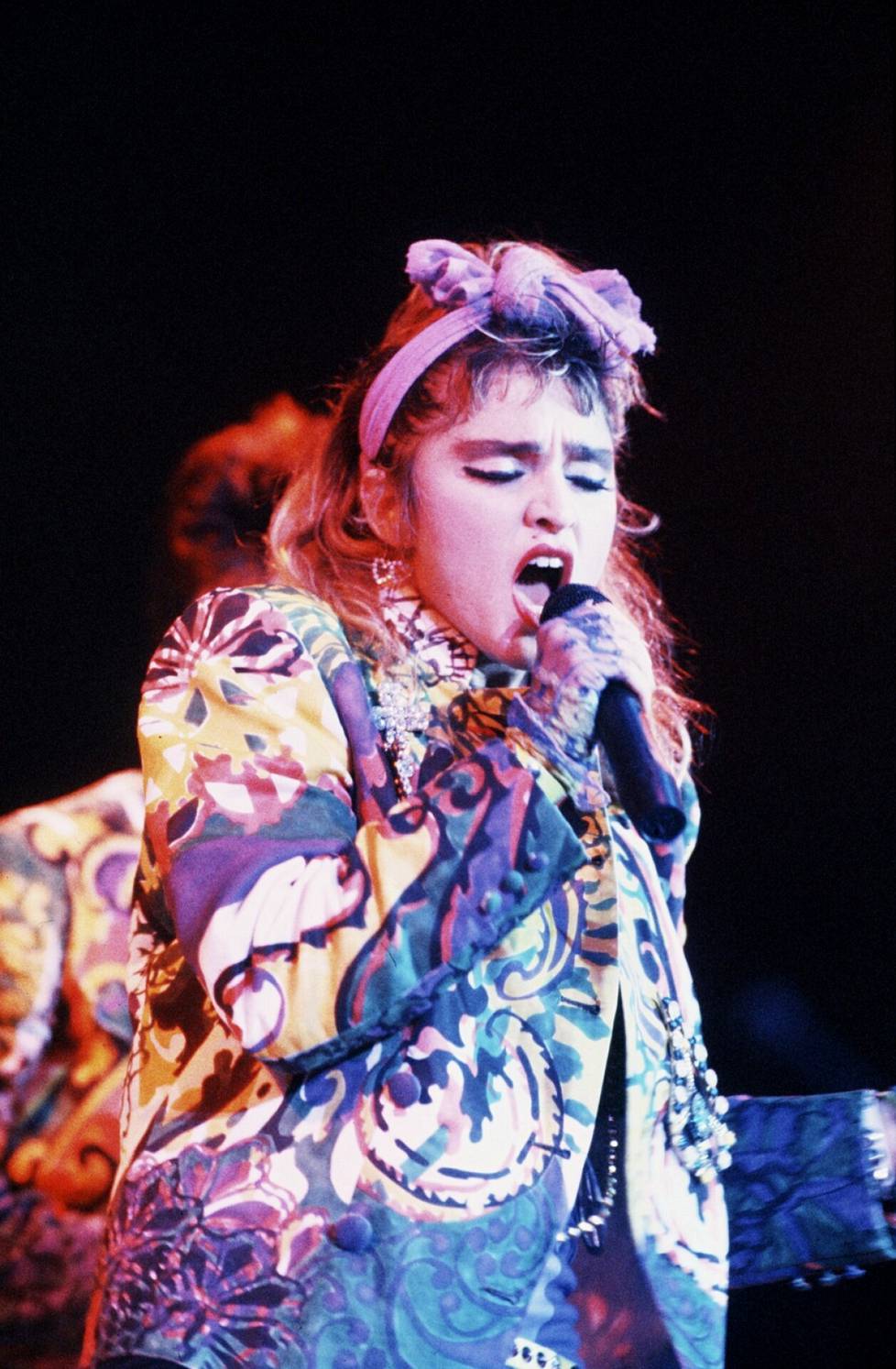 Madonna esiintymässä Kanadassa vuonna 1985.