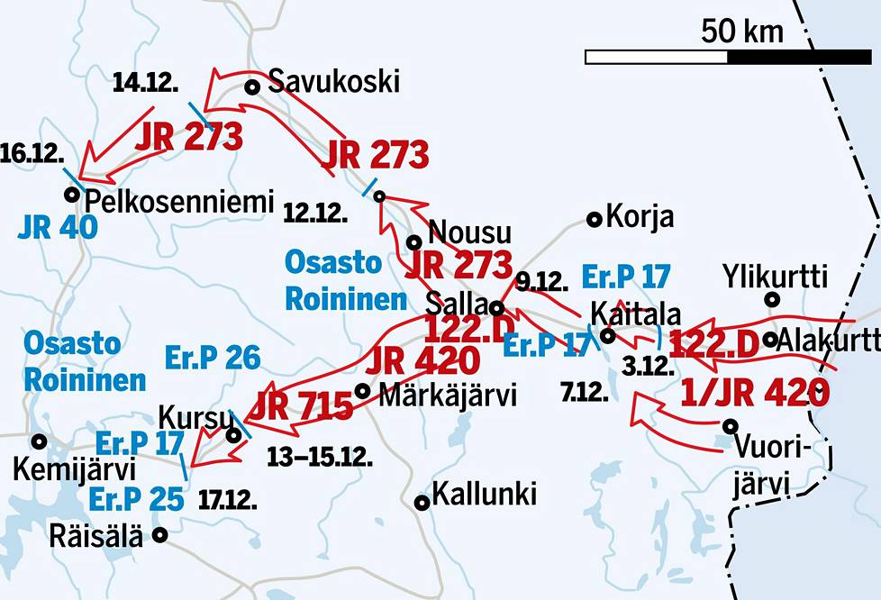 Taistelut Itä-Lapissa 1939.
