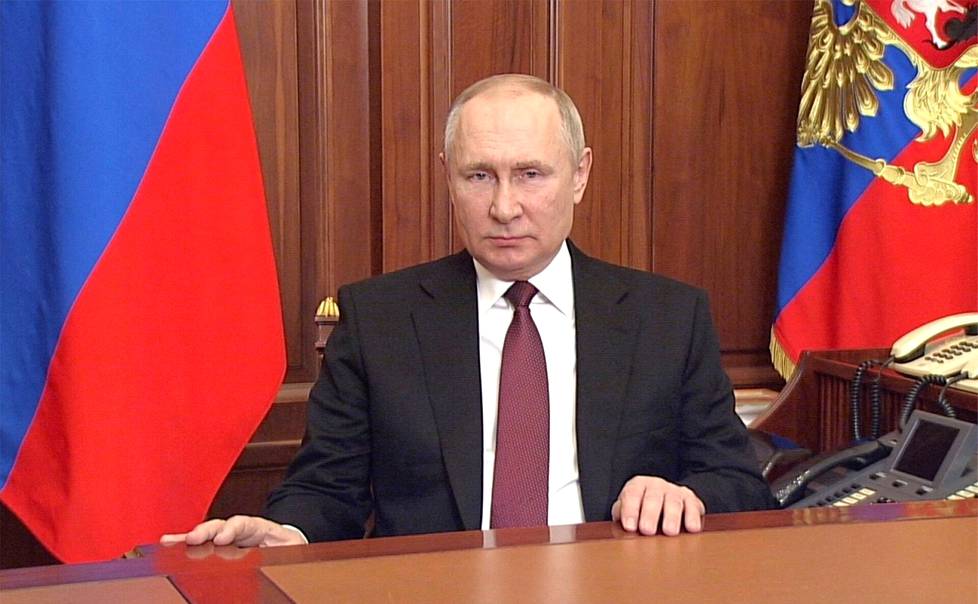 Vladimir Putinin sodanjulistuspuhe näytettiin varhain torstaiaamuna. Venäjän median mukaan puhe oli mitä ilmeisimmin nauhoitettu jo maanantaina. 