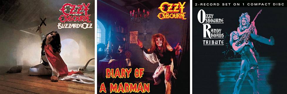 Randy Rhoads soitti kahdella Ozzy Osbornen studioalbumilla: Blizzard of Ozz (1980) ja Diary of a Madman (1981). Konserttilevy Tribute julkaistiin kuoleman jälkeen vuonna 1987.