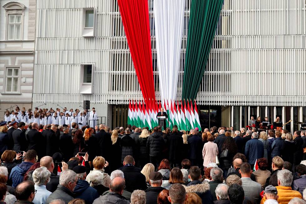 Orban puhui Unkarin kansalle vuoden 1956 kansannousun muistotilaisuudessa 23. elokuuta 2022.