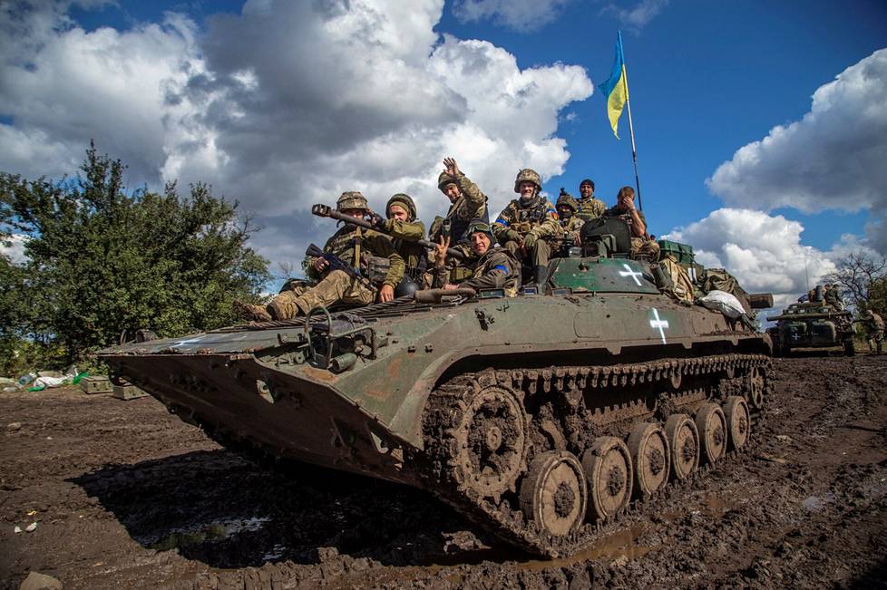 Ukrainan joukkoja kuvattuna Harkovan alueella syyskuussa.