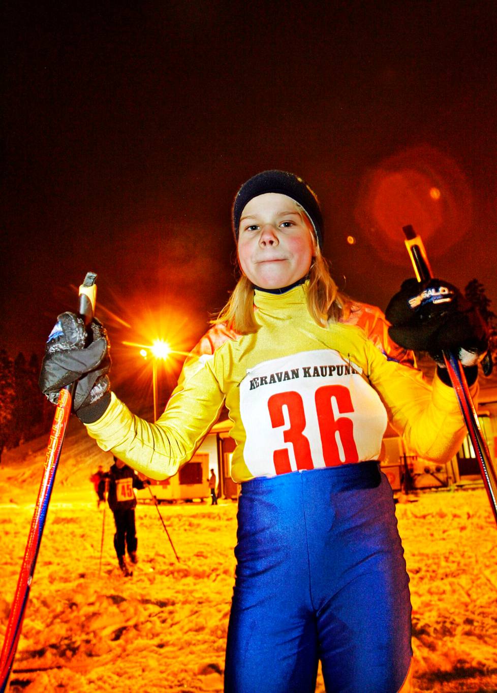 Jasmi Joensuu kuvattuna tammikuussa 2005 ennen starttiaan Keravan Keinukallion kisaan. 