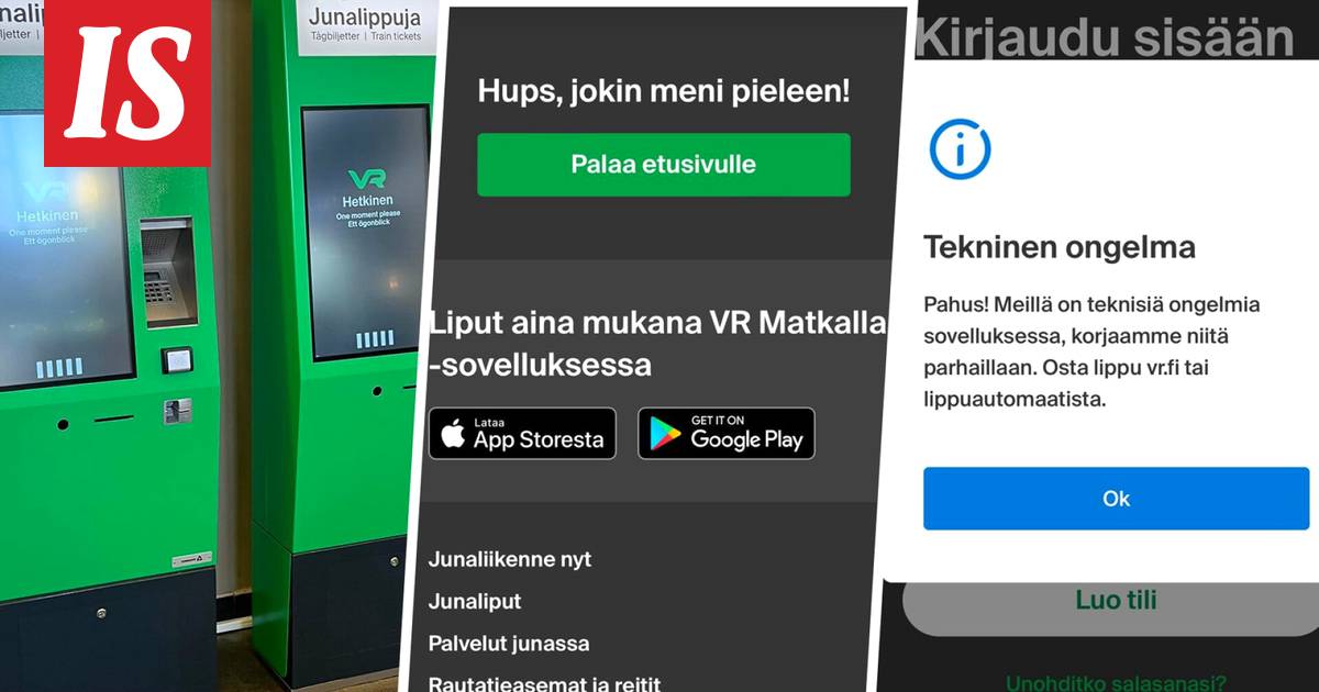 VR:n ongelmat saivat jatkoa – lippujen ostaminen ei onnistunut  tiistaiaamuna - Kotimaa - Ilta-Sanomat