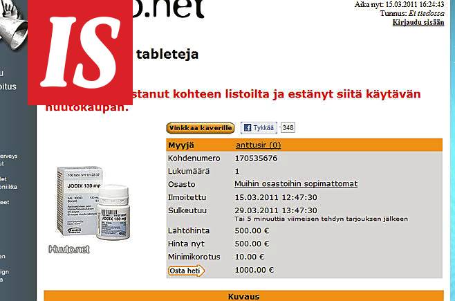 Joditabletteja myynnissä myös suomalaisessa nettikaupassa - Kotimaa -  Ilta-Sanomat