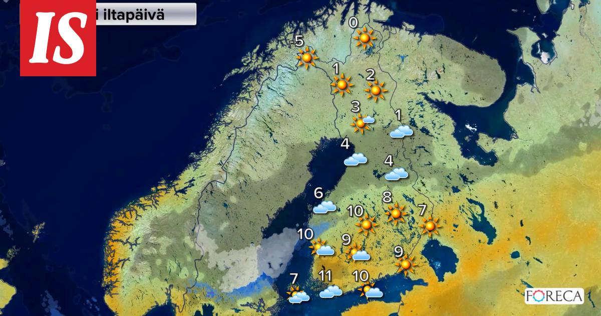 Viikonloppuna sää on vaihteleva: Paikoin yli 10 astetta lämmintä, paikoin  pakkasta - Kotimaa - Ilta-Sanomat