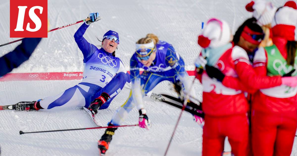 Pekingin talviolympialaiset: Suomi jäi neljänneksi naisten viestissä –  Krista Pärmäkoski taipui Jonna Sundlingille loppukirissä - Olympialaiset -  Ilta-Sanomat