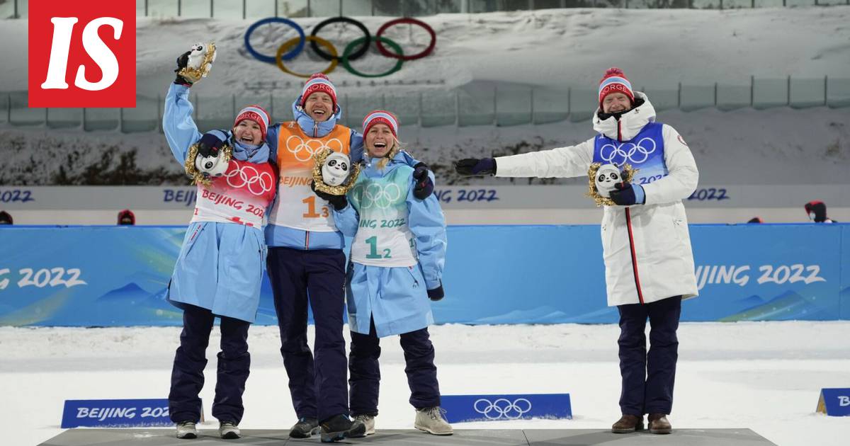 Ampumahiihdon sekaviestin olympiavoittajat rikkoivat Norjan joukkueen  sääntöjä - Olympialaiset - Ilta-Sanomat